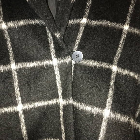 Metaphor Shawl Collar Belted Black and White Plaid Coat Jacket with Hood Size 1X - Picture 6 of 13